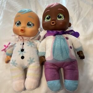 Set Of 2 Cry Babies Cuddle Dolls Snowy Doll and Lady Doll 9" Cries Real‎ Tears
